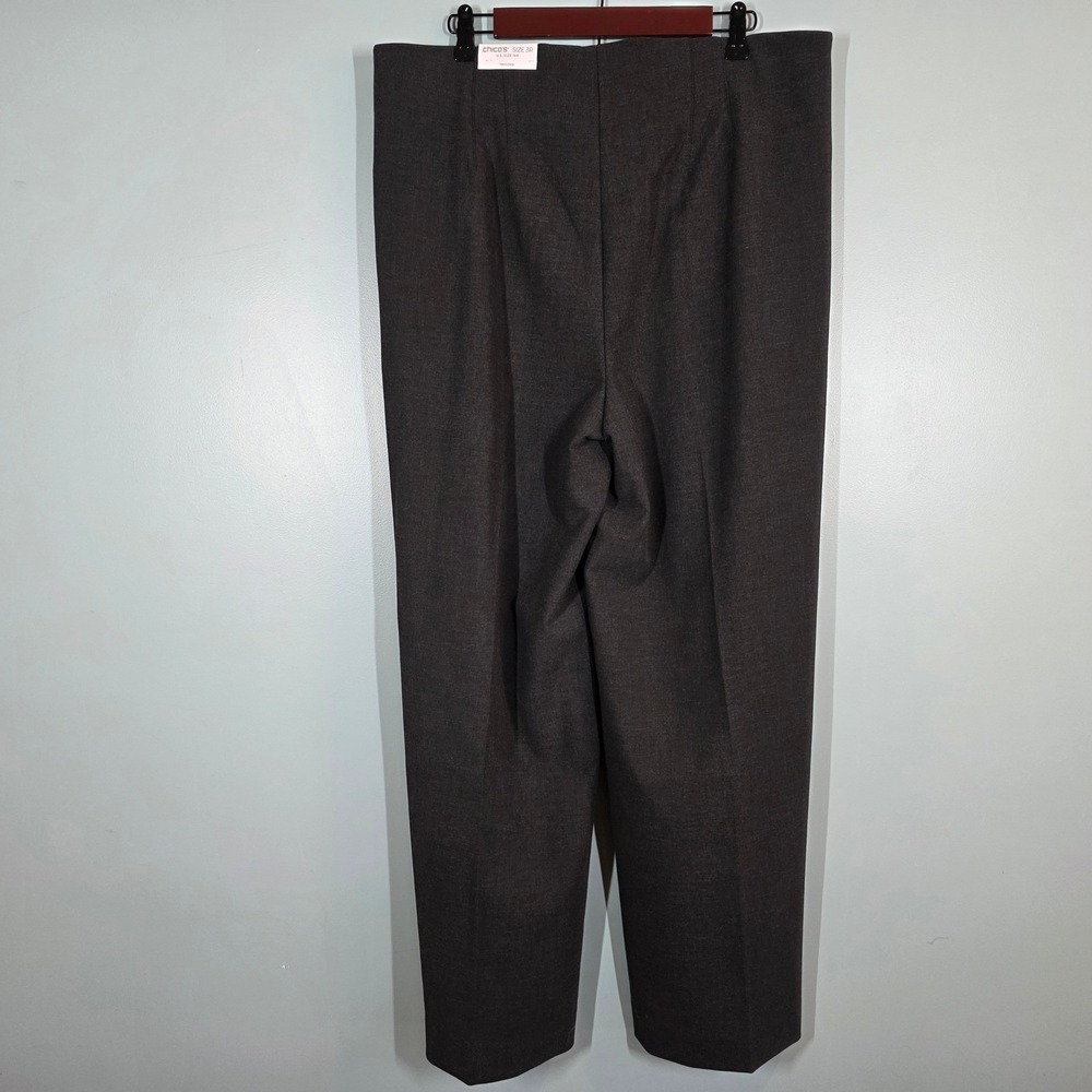 Chicos Pleated Fly Front Trouser Pant Fashion Gray Wide Leg Size 3R US 16R NEW - Picture 2 of 11